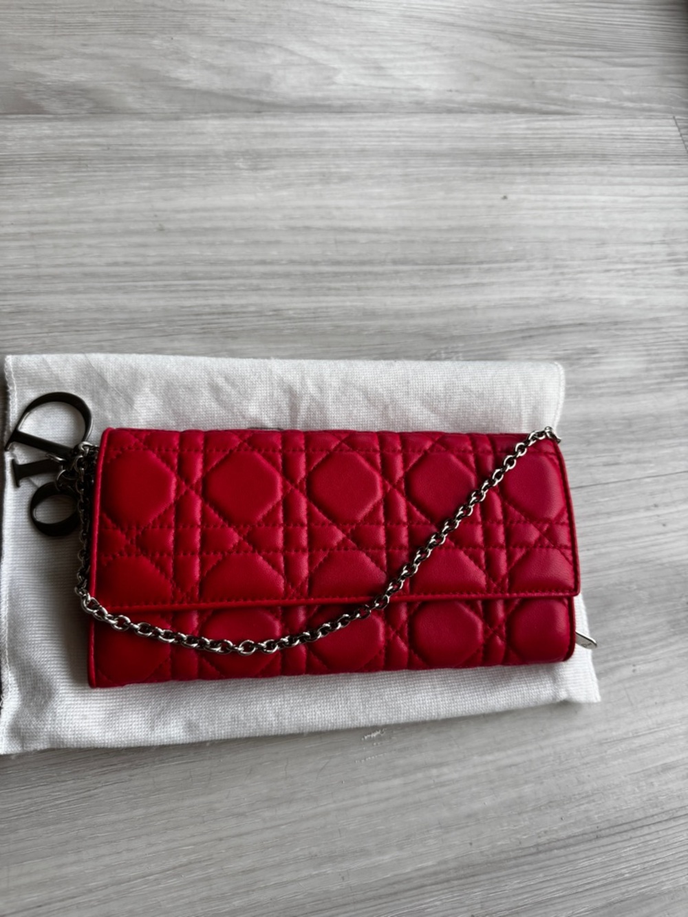 Dior Red Quilted Chain Mini Bag